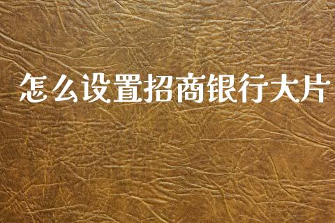 怎么设置招商银行大片_https://cj007.lansai.wang_外汇交易_第1张
