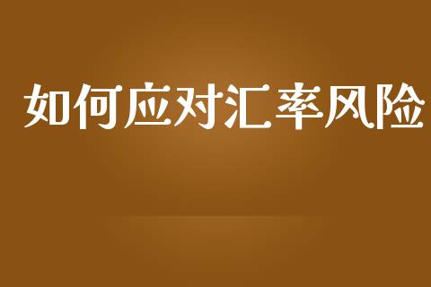 如何应对汇率风险_https://cj007.lansai.wang_财经新闻_第1张