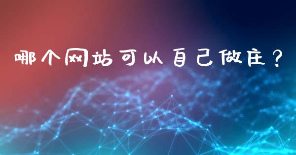 哪个网站可以自己做庄？_https://cj007.lansai.wang_债券资讯_第1张