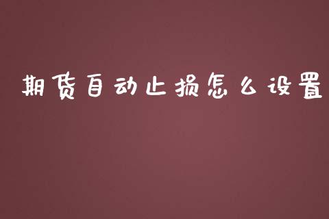 期货自动止损怎么设置_https://cj007.lansai.wang_债券资讯_第1张