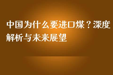 中国为什么要进口煤？深度解析与未来展望_https://cj007.lansai.wang_财经新闻_第1张