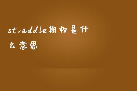 straddle期权是什么意思_https://cj007.lansai.wang_期货开户_第1张