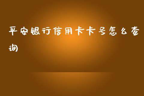 平安银行信用卡卡号怎么查询_https://cj007.lansai.wang_期货开户_第1张