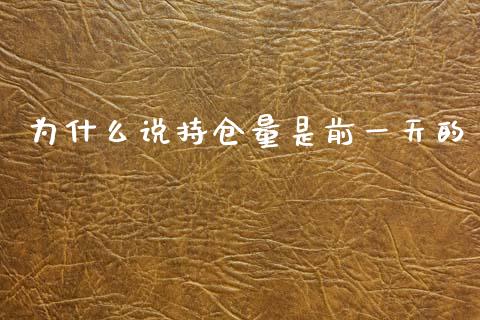 为什么说持仓量是前一天的_https://cj007.lansai.wang_外汇交易_第1张