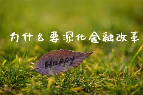 为什么要深化金融改革_https://cj007.lansai.wang_财经新闻_第1张