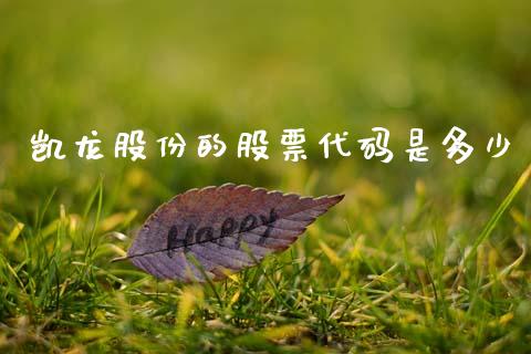凯龙股份的股票代码是多少_https://cj007.lansai.wang_外汇交易_第1张