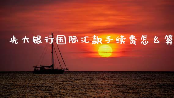 光大银行国际汇款手续费怎么算_https://cj007.lansai.wang_全球市场_第1张