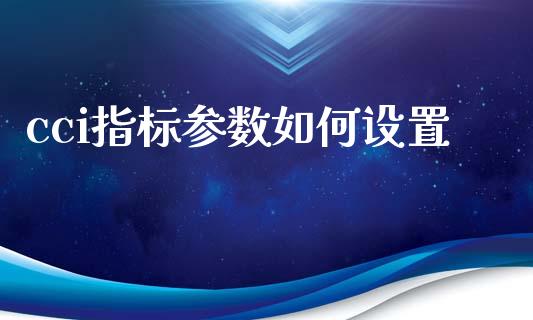 cci指标参数如何设置_https://cj007.lansai.wang_金融监管_第1张