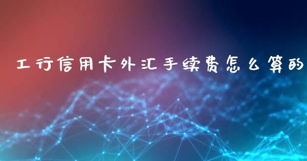 工行信用卡外汇手续费怎么算的_https://cj007.lansai.wang_外汇交易_第1张