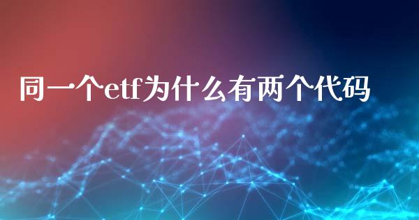 同一个etf为什么有两个代码_https://cj007.lansai.wang_外汇交易_第1张