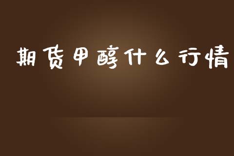 期货甲醇什么行情_https://cj007.lansai.wang_全球市场_第1张
