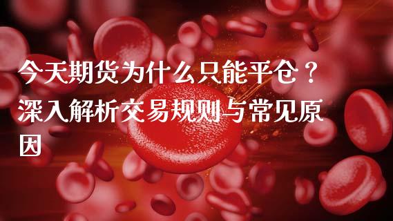 今天期货为什么只能平仓？深入解析交易规则与常见原因_https://cj007.lansai.wang_外汇交易_第1张