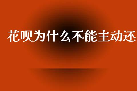 花呗为什么不能主动还_https://cj007.lansai.wang_金融监管_第1张