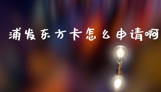 浦发东方卡怎么申请啊_https://cj007.lansai.wang_债券资讯_第1张