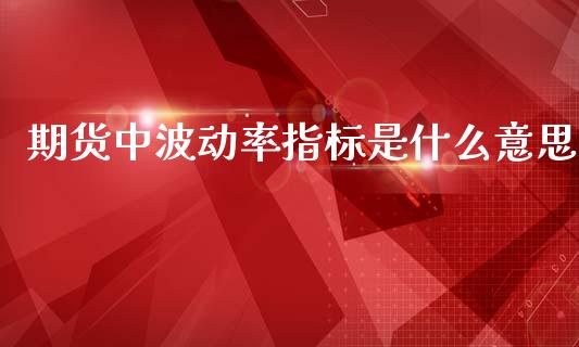 期货中波动率指标是什么意思_https://cj007.lansai.wang_期货开户_第1张