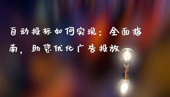 自动投标如何实现：全面指南，助您优化广告投放_https://cj007.lansai.wang_债券资讯_第1张