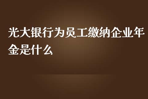 光大银行为员工缴纳企业年金是什么_全球市场_第1张_期货开户_金融监管_外汇交易_债券资讯_全球市场_财经新闻 光大银行为员工缴纳企业年金是什么_https://cj007.lansai.wang_全球市场_第1张