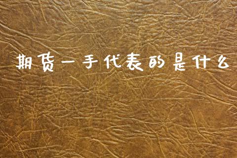 期货一手代表的是什么_https://cj007.lansai.wang_外汇交易_第1张