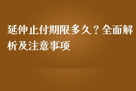 延伸止付期限多久？全面解析及注意事项_https://cj007.lansai.wang_外汇交易_第1张
