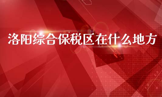 洛阳综合保税区在什么地方_https://cj007.lansai.wang_财经新闻_第1张