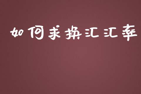 如何求换汇汇率_https://cj007.lansai.wang_外汇交易_第1张