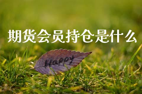 期货会员持仓是什么_https://cj007.lansai.wang_金融监管_第1张