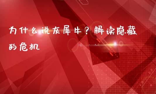 为什么说灰犀牛？解读隐藏的危机_https://cj007.lansai.wang_期货开户_第1张