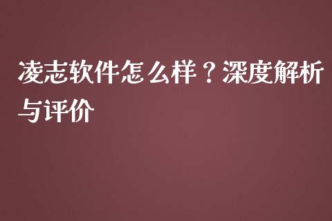 凌志软件怎么样？深度解析与评价_https://cj007.lansai.wang_债券资讯_第1张