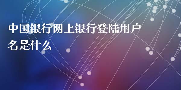 中国银行网上银行登陆用户名是什么_https://cj007.lansai.wang_债券资讯_第1张