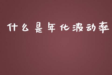 什么是年化波动率_https://cj007.lansai.wang_财经新闻_第1张