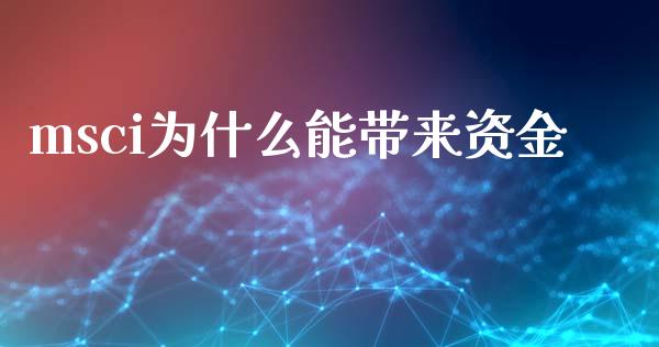 msci为什么能带来资金_https://cj007.lansai.wang_债券资讯_第1张