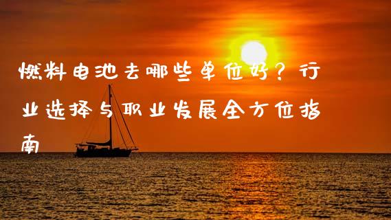 燃料电池去哪些单位好？行业选择与职业发展全方位指南_https://cj007.lansai.wang_外汇交易_第1张