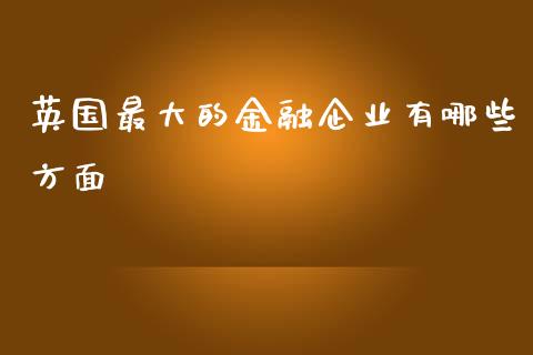 英国最大的金融企业有哪些方面_https://cj007.lansai.wang_外汇交易_第1张