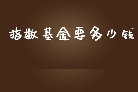 指数基金要多少钱_https://cj007.lansai.wang_全球市场_第1张