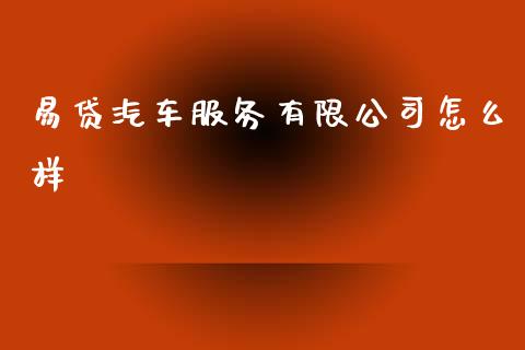 易贷汽车服务有限公司怎么样_https://cj007.lansai.wang_期货开户_第1张