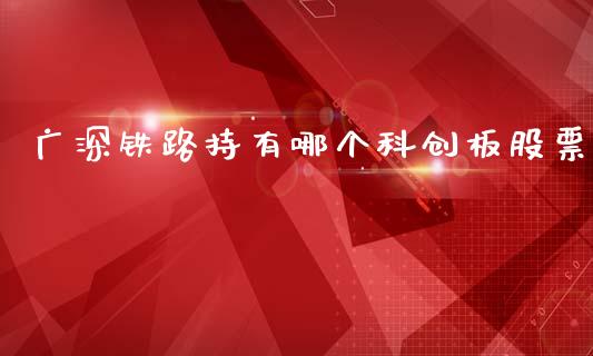 广深铁路持有哪个科创板股票_https://cj007.lansai.wang_期货开户_第1张