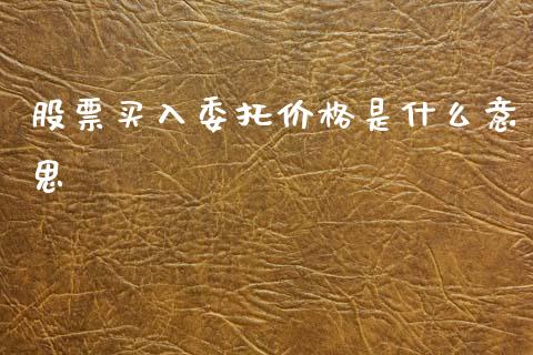 股票买入委托价格是什么意思_https://cj007.lansai.wang_外汇交易_第1张