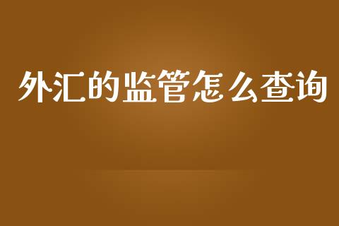 外汇的监管怎么查询_https://cj007.lansai.wang_债券资讯_第1张