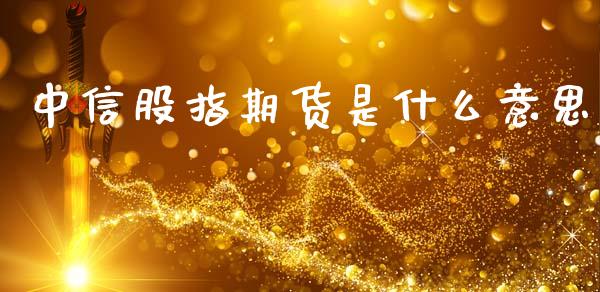 中信股指期货是什么意思_https://cj007.lansai.wang_金融监管_第1张