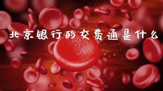 北京银行的交费通是什么_https://cj007.lansai.wang_财经新闻_第1张