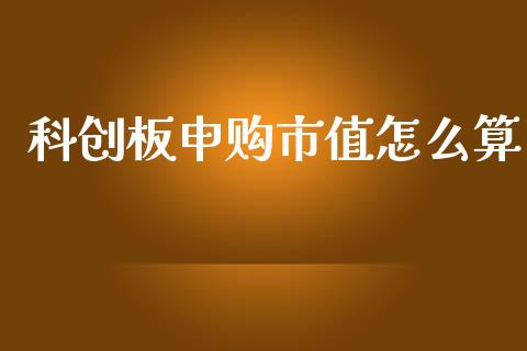 科创板申购市值怎么算_https://cj007.lansai.wang_财经新闻_第1张