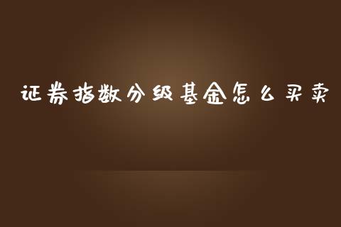 证券指数分级基金怎么买卖_https://cj007.lansai.wang_债券资讯_第1张