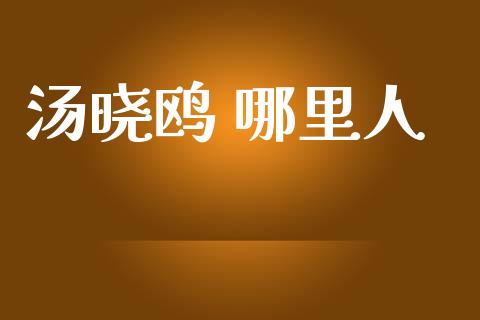 汤晓鸥 哪里人_https://cj007.lansai.wang_全球市场_第1张