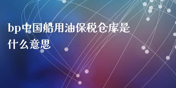 bp中国船用油保税仓库是什么意思_https://cj007.lansai.wang_期货开户_第1张