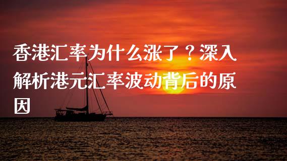 香港汇率为什么涨了？深入解析港元汇率波动背后的原因_https://cj007.lansai.wang_债券资讯_第1张