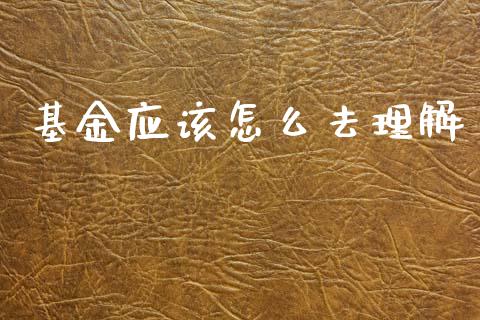 基金应该怎么去理解_https://cj007.lansai.wang_金融监管_第1张