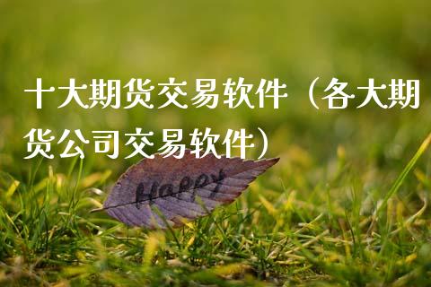 十大期货交易软件（各大期货公司交易软件）_https://cj007.lansai.wang_全球市场_第1张