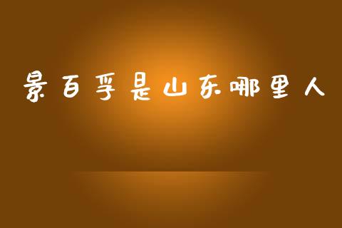 景百孚是山东哪里人_https://cj007.lansai.wang_金融监管_第1张