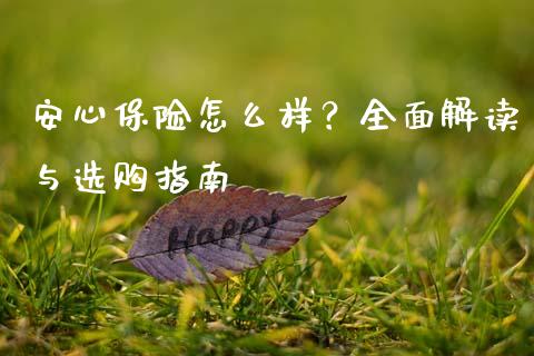 安心保险怎么样？全面解读与选购指南_https://cj007.lansai.wang_金融监管_第1张