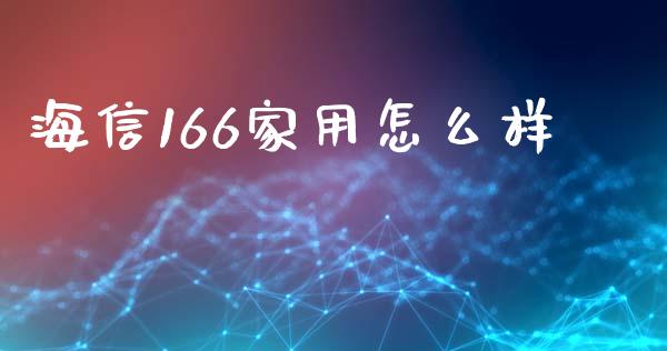 海信166家用怎么样_https://cj007.lansai.wang_金融监管_第1张